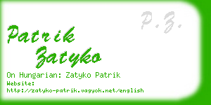 patrik zatyko business card